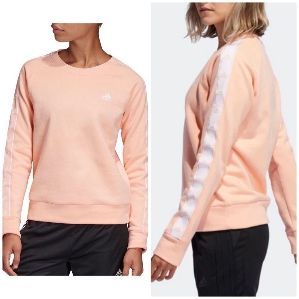 Adidas Sweatshirt Womens XS Tiro Tape Logo Sleeve Crew Pullover Sporty Soft